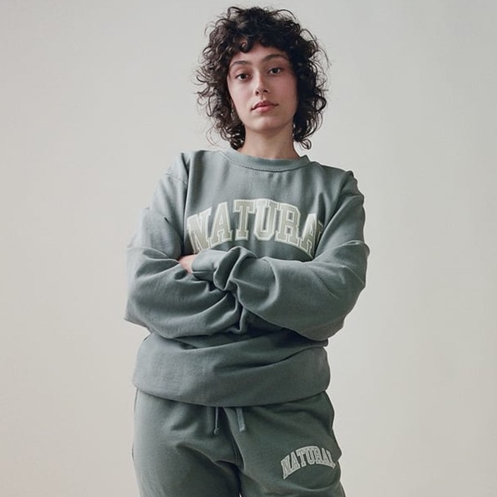 Natural Women's Crew Neck Sweater - Sage